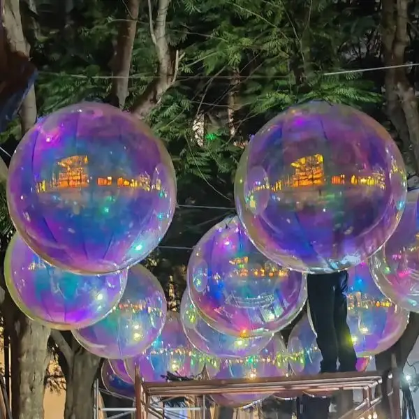 핫 세일 핑크 풍선 거울 풍선 거대한 pvc 풍선 거울 공 이벤트 장식 큰 반짝 풍선 공
