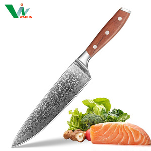 Vg10 67-Layer Damascus thép đầy đủ tang 9-Piece thiết kế Nhật Bản Chef Cleaver Knife <span class=keywords><strong>Set</strong></span> với Gỗ hồng sắc xử lý - Product Image 5
