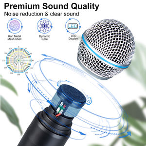 Nouveau microphone cardioïde portable professionnel S2-1, construction en métal et plastique, léger, réduction du bruit, sans fil UHF - Product Image 3