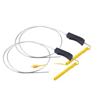 WRNK-187 hand-held large handle k-type armoured thermocouple temperature probe for Zinc/aluminium high temperature furnace