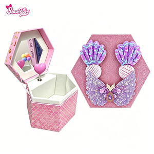 Caja Musical Hexagonal de Sirena con Espejo y Corazón Giratorio, Precio de Fábrica Yiyu, para Niñas, Personalizable, OEM, Venta al Por Mayor - Product Image 1