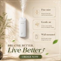 Diffuseur d'aromathérapie automatique AeroScent sans eau 50ML en plastique, fonctionne sur piles, type C, garantie 1 an, utilisation à domicile ou à l'hôtel, portable
