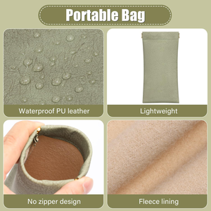 Wholesale Custom Logo OEM/ODM PU Leather Semi-Hard Printed <b>Glasses</b> Pouch Self-sealing Eyewear Storage Bag - Product Image 3