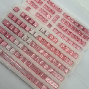คีย์บอร์ดกลสีชมพูสี PBT-ซับทนต่อการสึกหรอกันน้ำมันใช้ได้กับสวิตช์ MX เชอร์รี่สำหรับ <span class=keywords><strong>Akko</strong></span> - Product Image 5