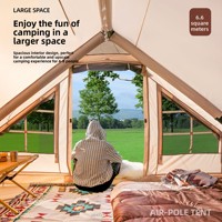 Tente de toit gonflable pour camping extérieur, abri multi-personnes, imperméable, coupe-vent, avec cheminée, quatre saisons, double couche, montage rapide
