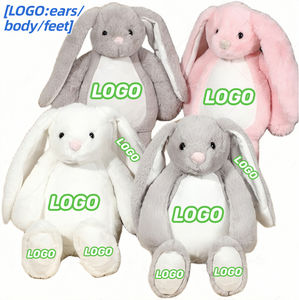 Songshan Toysoemカスタム長耳kwaiiウサギ人形ぬいぐるみ昇華ロゴ服イースターバニーぬいぐるみベビーギフト - Product Image 2