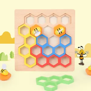 Montessori Peuter Houten Puzzel Bee Hive Catching Bijen Bijenkorf Doos Games Voorschoolse Educatief Speelgoed Voor Kids Kind In China