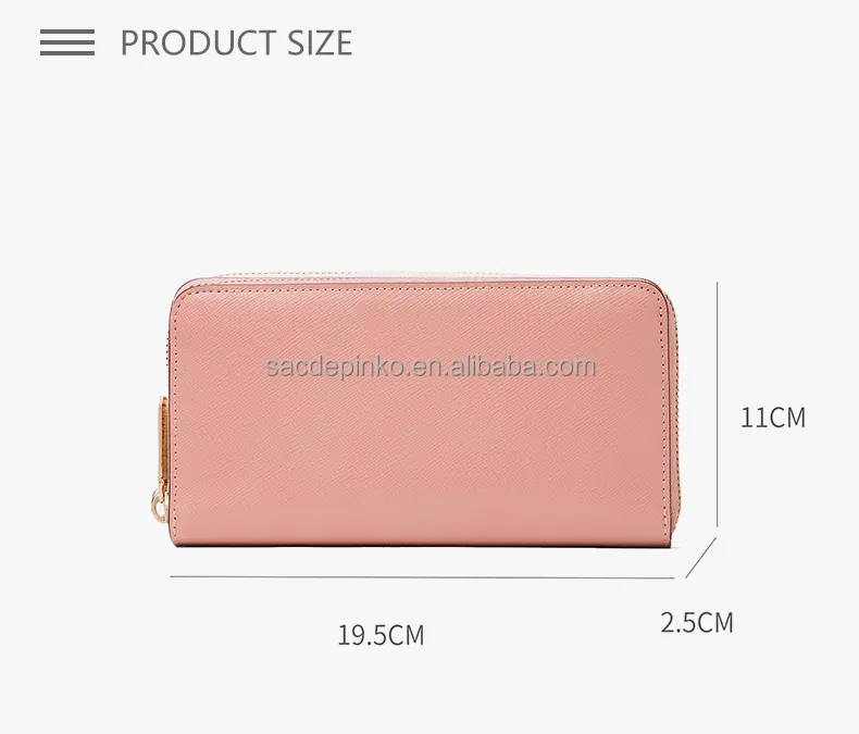 กระเป๋าเงินผู้หญิงแบบยาวมีซิป,กระเป๋าเงินใส่บัตรสไตล์มินิมอลลิสต์ทำจากหนัง Pu แฟชั่นหรูหรา RFID ใหม่