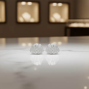 Eleganti orecchini con diamanti in oro bianco, taglio rotondo brillante, colore D naturale, gioielli di lusso da donna E3291 - Product Image 2
