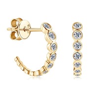 Boucles d'oreilles clous Lerca S925 en argent sterling avec rangée de zircons, bijoux de luxe haut de gamme en zircone cubique pour femmes, pour le marché européen et les diffusions en direct