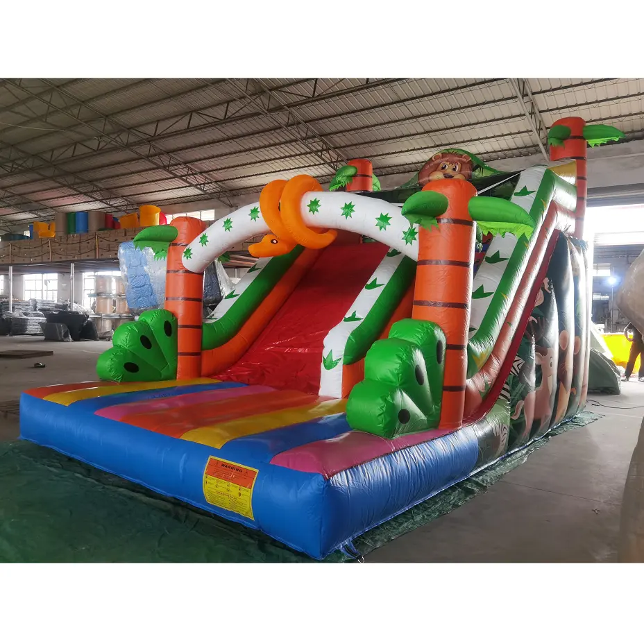 Gonflable château de saut gonflable videur maison commerciale de rebond pour la fête des enfants avec toboggan grand pvc JMQ-124