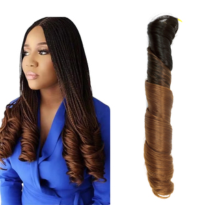 Grossiste Cheveux Synthétiques Bouclés à la Française 24 Pouces, Cheveux à Tresser Haut <span class=keywords><strong>de</strong></span> Gamme, Texture Lisse, Mèches Crochet <span class=keywords><strong>pour</strong></span> Tresses Africaines 150g - Product Image 1