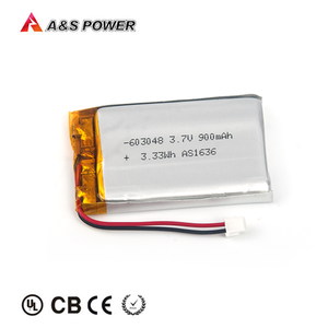 Batería Li-Po 3,7 V 900mAh batería de polímero recargable delgada 603048 batería de bolsa - Product Image 5