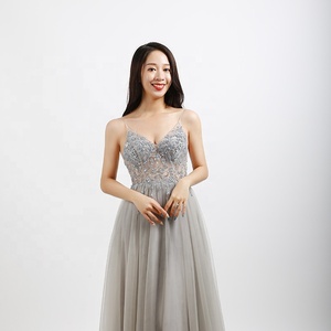 Factory Illusion Top Pearl Beaded Lace Bridal Gown High Slit Evening <strong>Dresses</strong> Turkey Elegant Real <strong>Debut</strong> Gown Evening <strong>Dresses</strong> - Product Image 3