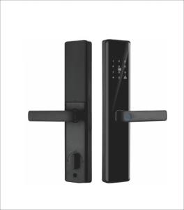 K स्मार्ट लॉक उन्नत कीलेस एंट्री सिस्टम एल्यूमीनियम मिश्र धातु काले डिजिटल दरवाजा हैंडल बायोमेट्रिक फिंगरप्रिंट पहचान घर - Product Image 1