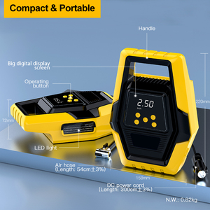 Kit de réparation de pneus 3672, gonfleur de pneus, pompe à air portable, <span class=keywords><strong>compresseur</strong></span> d'air avec buse de gonflage de pneus multifonctionnelle - Product Image 2