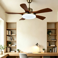 Ventilateur de plafond moderne 54 pouces à 5 pales, bronze antique, avec éclairage LED DC 6 vitesses, gradation progressive 3000-6000K, télécommande, ODM/OEM
