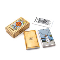Vente en gros de jeux de tarot classiques personnalisés avec logo, 78 cartes, jeu de tarot, cartes de tarot avec guide, en vente