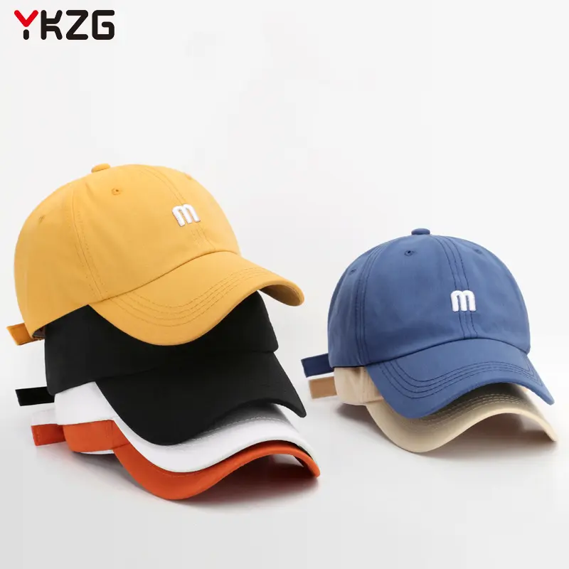High Quality Custom M Logo Embroidery Unisex Soft Top Cotton Sun Hat Fashionable Baseball Cap