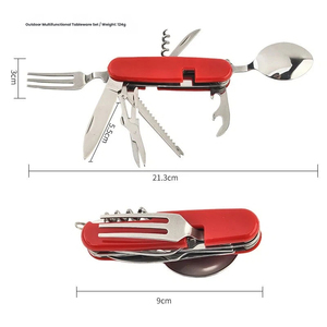 ชุดอุปกรณ์รับประทานอาหารอเนกประสงค์สำหรับกิจกรรมกลางแจ้ง ชุดชีส ไวน์ มีดอเนกประสงค์ และชุดช้อนส้อม - Product Image 3