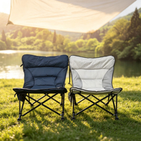 Chaise papillon pliante matelassée portable avec porte-gobelet robuste et pieds antidérapants pour camping, plage, jardin, terrasse, pêche