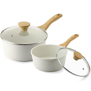 High Quality Modern Style <b>Induction</b> Ready Soup Stock Pots Ceramic Non-Stick Die Cast <b>Saucepan</b> Milk Pot Glass Lid Dishwasher Safe - Product Image 1