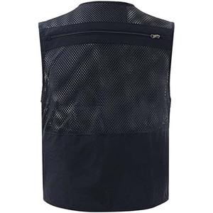 Venta al por mayor de encargo de gran tamaño de los hombres reportero fotógrafo pesca Muti bolsillo de carga Chaleco de malla - Product Image 4