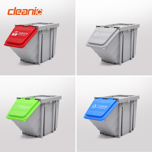 Cubo de reciclaje de plástico PP ignífugo de 50L con tapa abierta, nuevo diseño, cubos de <span class=keywords><strong>basura</strong></span> apilables con tapa, clasificación separada de <span class=keywords><strong>basura</strong></span> - Product Image 2
