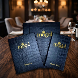 High End <b>A4</b> PU Leather Full Embossed Design Restaurant Menu <b>Folder</b> & Bill Cover Customizable Color M & Z IMPORTS Maharashtra - Product Image 1