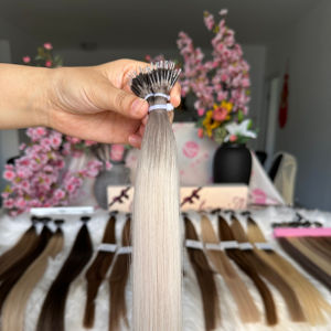 T16A 60A Ombre biondo frassino Nano anello per <span class=keywords><strong>capelli</strong></span> Extension europea colore <span class=keywords><strong>chiaro</strong></span> grezzo <span class=keywords><strong>capelli</strong></span> di cheratina lisci con punta Nano - Product Image 5
