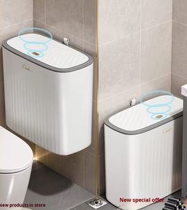 Современный прямоугольный настенный мусорный бак для кухни с нажимной крышкой, компактный пластиковый контейнер для отходов для использования в помещении/на улице, для домашних шкафов - Product Image 5