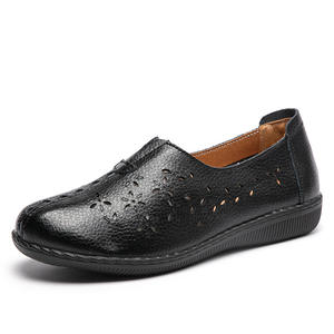 2025 chaussures plates en peau de vache pour femmes printemps été transfrontalier décontracté sans lacet mocassins semelle en caoutchouc souple <span class=keywords><strong>pied</strong></span> <span class=keywords><strong>nu</strong></span> maman mode tendance - Product Image 2