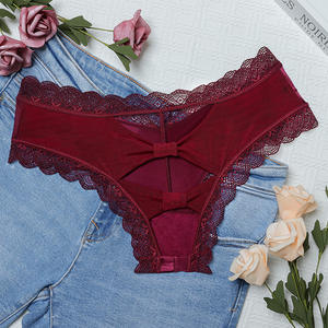 批发缎面女式内衣，镂空蝴蝶结蕾丝边内衣，冰丝棉包臀女童三角裤 - Product Image 5