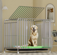 Cage pour chien avec toilette, cage pour chien d'intérieur et d'extérieur pour chiens de taille moyenne et grande, Golden Retriever, Labrador, articles pour animaux de compagnie