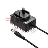 Adaptateur secteur mural AC/DC MYIXI 12V2A, étanche, prise argentine 5,5x2,5 mm, 100-240V 50/60Hz, sortie 24V 1A, à brancher