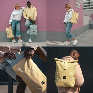 Trendy Fashion Casual <b>Roll</b>-<b>Top</b> <b>Backpack</b> Large-Capacity <b>Waterproof</b> Oxford Polyester Lining for Outdoor Travel Computer Carrying - Product Image 4