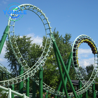 Attractions Outdoor Kiddie Amusement Park Rides 6 Loop Roller Coaster Theme Park Equipment