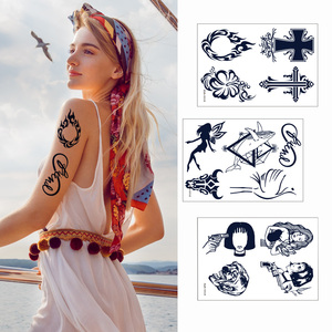 3D Temporary Body <b>Tattoo</b> Sticker Waterproof Semi Permanent Herbal <b>Paper</b> Decal for Women Girls Arm Decoration Professional Use - Product Image 2