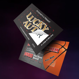 Cartes à gratter personnalisées à double face, de haute qualité, cartes à <span class=keywords><strong>languette</strong></span>, sac en papier, billets de loterie gagnants - Product Image 6