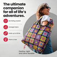 Sac fourre-tout pliable extensible robuste JOYBI au design personnalisable, grand sac de courses réutilisable en polyester 190T