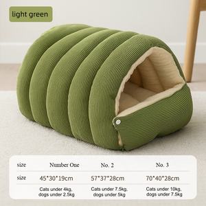 Tempat Tidur Kucing Tipe Gua Ramah Lingkungan, Dapat Dicuci, Penutup Dapat Dilepas untuk Kemudahan Pembersihan & Kenyamanan Sepanjang Musim & Kehangatan di Malam Dingin - Product Image 2