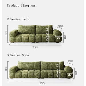 نوفا حديث مخملي بيج كريم زاوية وحدات 1 2 3 مقاعد طقم أرائك قماشية مقطعية أثاث - Product Image 3