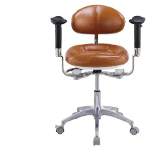 Tabouret Dentaire avec Dossier Chaise avec Roue Dynamique Tabouret de Dentiste PU Tabouret de Dentiste Ergonomique