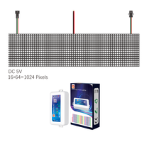 Panel lampu DC 5V WS2812B senar cahaya 8x8 8x32 16x16 256 piksel dapat disesuaikan secara individu matriks layar LED fleksibel untuk lanskap