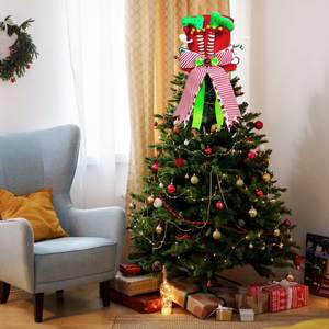 Estrella para Árbol <span class=keywords><strong>de</strong></span> Navidad, Adorno para la Punta del Árbol <span class=keywords><strong>de</strong></span> Navidad, Adorno <span class=keywords><strong>de</strong></span> Árbol <span class=keywords><strong>de</strong></span> Navidad Plegable y Compresible con Diseño <span class=keywords><strong>de</strong></span> Pierna <span class=keywords><strong>de</strong></span> <span class=keywords><strong>Bruja</strong></span> y Lazo - Product Image 3