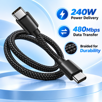 Câble de charge rapide RAVIAD USB-A Type-C 1M (lot de 3) avec gaine tressée en nylon pour iPhone 17/16/15 Pro Max et S25/S24 Pad Pro
