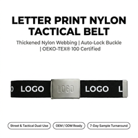 Ceinture en toile personnalisable avec logo, motif lettres imprimé, en nylon, pour hommes, vente en gros