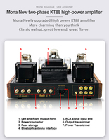 Amplificador de Potencia Clase A KT88 BT5.0 18W*2, Sistema de Cine en Casa HIFI Estéreo con Procesador de Audio de Tubo de un Solo Extremo