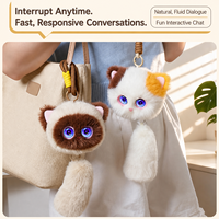 Pendentif Peluche Chat IA 3ème Génération avec Moteur Vibrant, Gyroscope, Capteur Tactile, Yeux LED et Personnalisation de Rôle