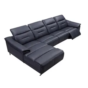 Mobili Set europeo in legno piccolo componibile vendita calda nuovo Design soggiorno in pelle grigio moderno tessuto elegante divano ad angolo